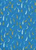 Druckstoff Junge Linie Fische blau-bunt 150 cm