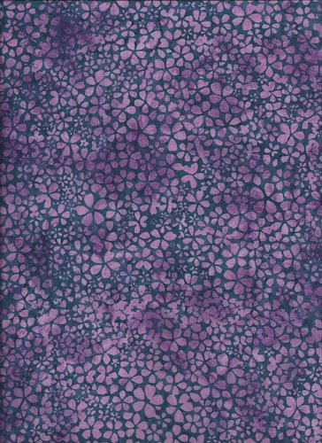 Batik violett m. Blüten 110cm breit