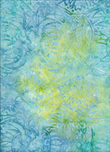 Batik seaglas Tonga hellblau grün gemustert 110cm