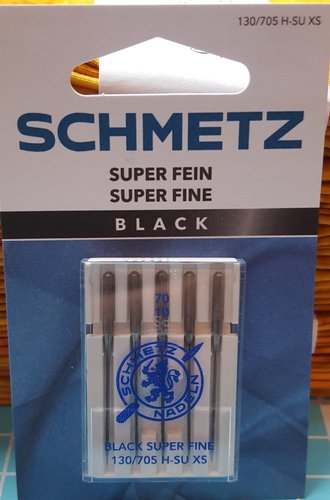 Nähmaschinennadeln Schmetz Super Fine Black 70-10